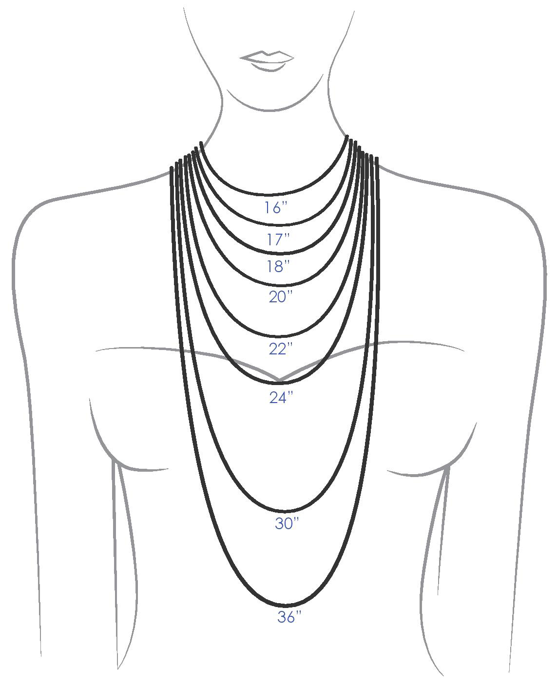 Necklace length chart for women | Necklace lengths, Necklace length chart,  Crystal statement necklace