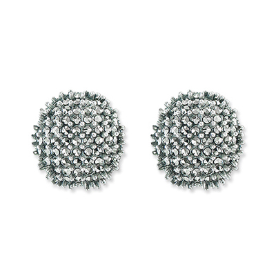 Multi-Milgrain and Marcasite Dome Stud Earring