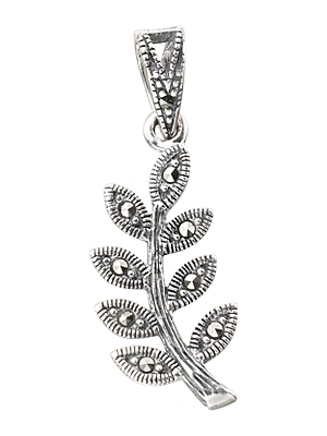 Favourite Marcasite Leaf Sterling Silver Pendant