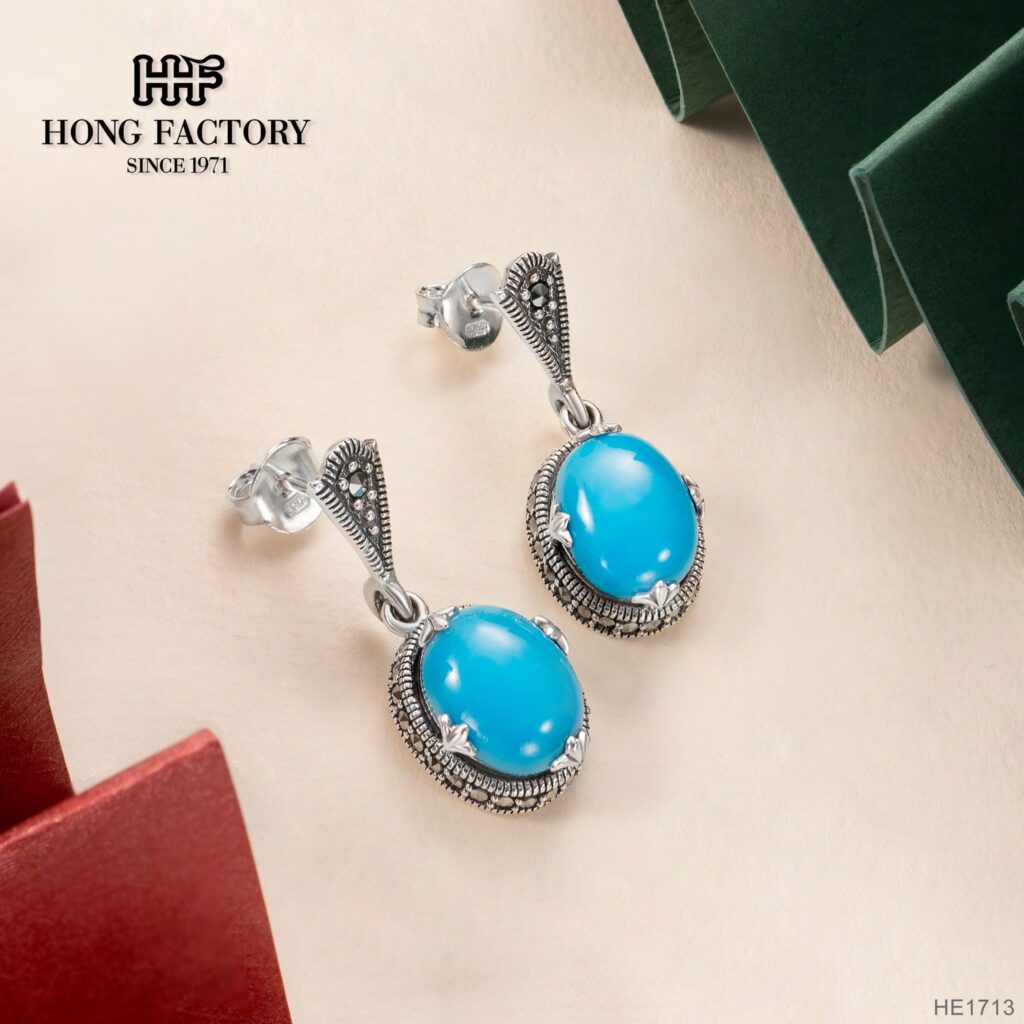 Silver and marcasite earrings