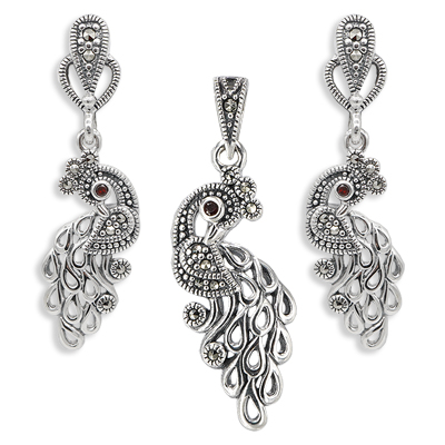 Marcasite Jewelry Set-E1546-MAC-PIN