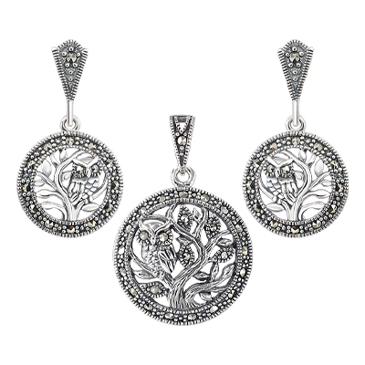 Marcasite Jewelry Set-E1547-MAC-PIN