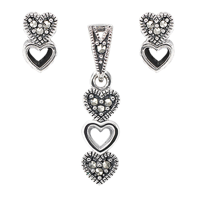 Marcasite Jewelry Set-E1548-MAC-PIN