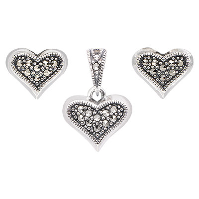 Marcasite Jewelry Set-E1557-MAC-PIN