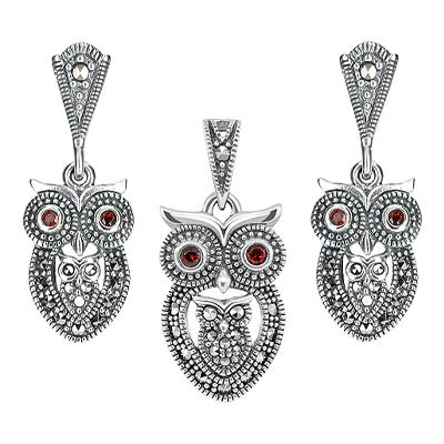Marcasite Jewelry Set-E1569-MAC-PIN