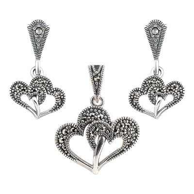 Marcasite Jewelry Set-E1579-MAC-PIN