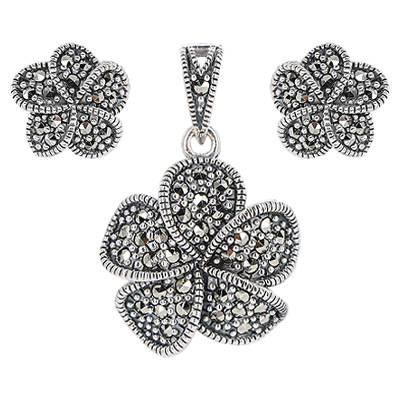 Marcasite Jewelry Set-E1590-MAC-PIN