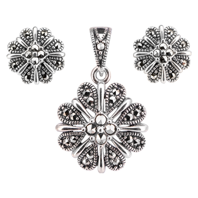 Marcasite Jewelry Set-E1594-MAC-PIN