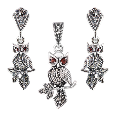 Marcasite Jewelry Set-E1601-MAC-PIN