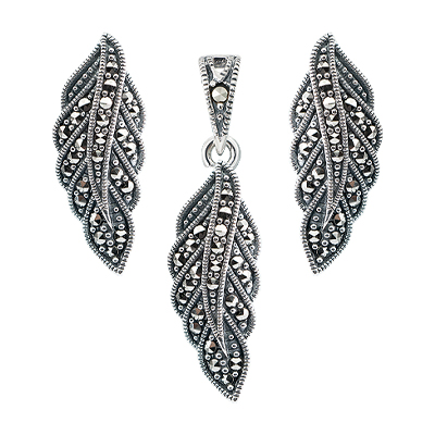 Marcasite Jewelry Set-E1618-MAC-PIN