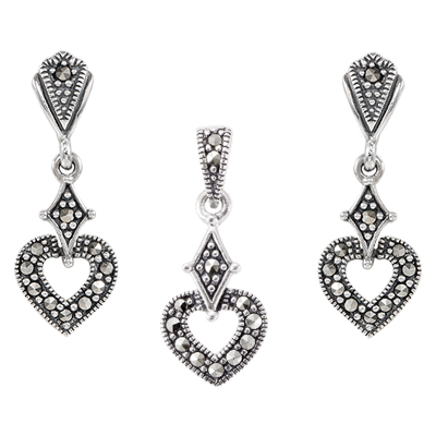 Marcasite Jewelry Set-E1738-MAC-PIN