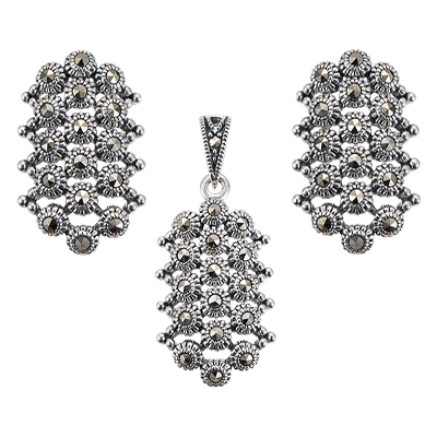 Marcasite Jewelry Set-E1739-MAC-PIN