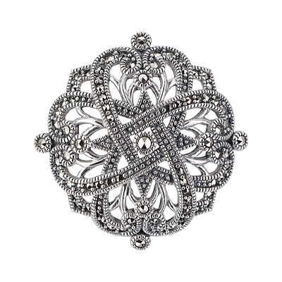 Interwoven Marcasite Statement Brooch