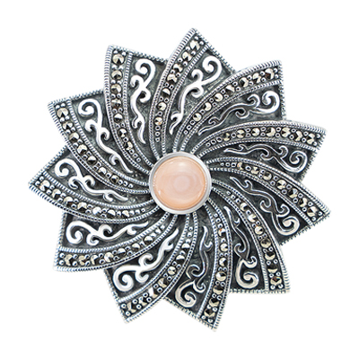 Radiant Blossom Marcasite Brooch