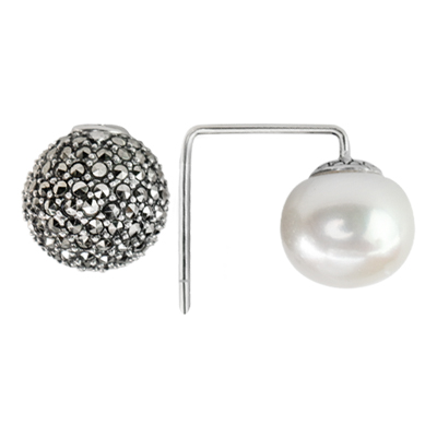 Ball Pearl & Marcasite  Brooch