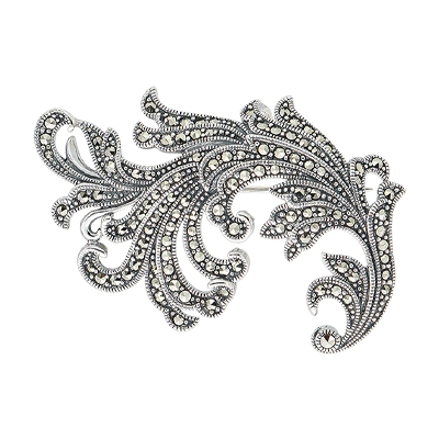 Ornamental Leaf Curve Brooch