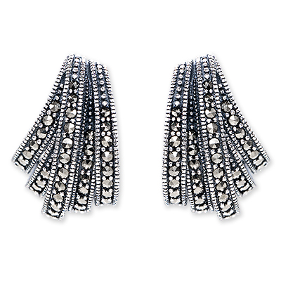 Radiant Draped Marcasite Earring