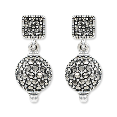 Marcasite Ball Drop Earring
