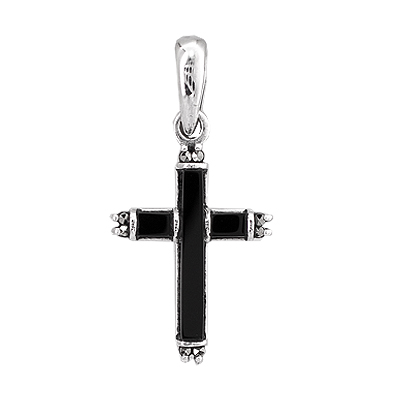 Gothic-Inspired Silver Cross Pendant