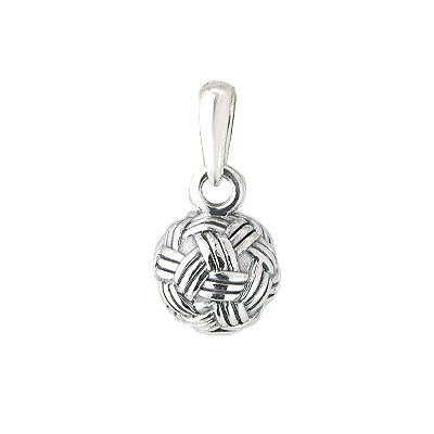 Sterling Silver Woven Ball Pendant