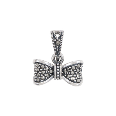 Petite Bow Marcasite Pendant