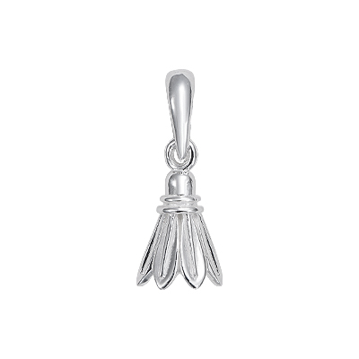 Minimal Floral Tassel Sterling Silver Pendant