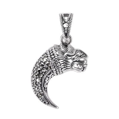 Tiger Claw Pendant with Marcasite in Sterling Silver