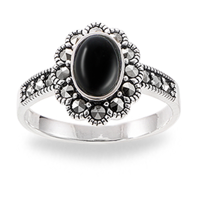 Bloom Elegance Marcasite Ring